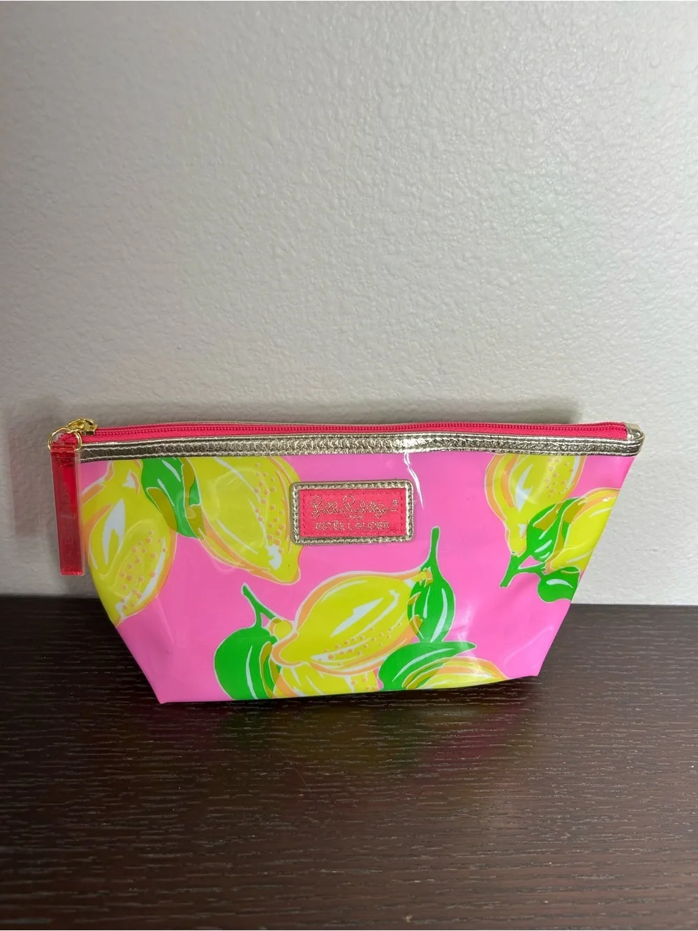 Lilly‎ Pulitzer For Estée Lauder Pink Lemon-Print Cosmetic Pouch Novelty Chic